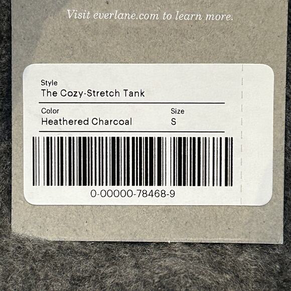Everlane The Wool Blend Ribbed Crop Top Dark Gray Women Small NWT Stretch - Picture 9 of 9